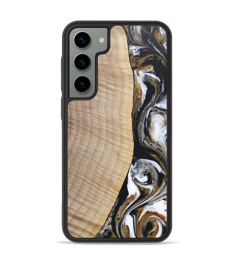 Galaxy S23 Plus Wood+Resin Phone Case - Khadijah (Black & White, 689835)