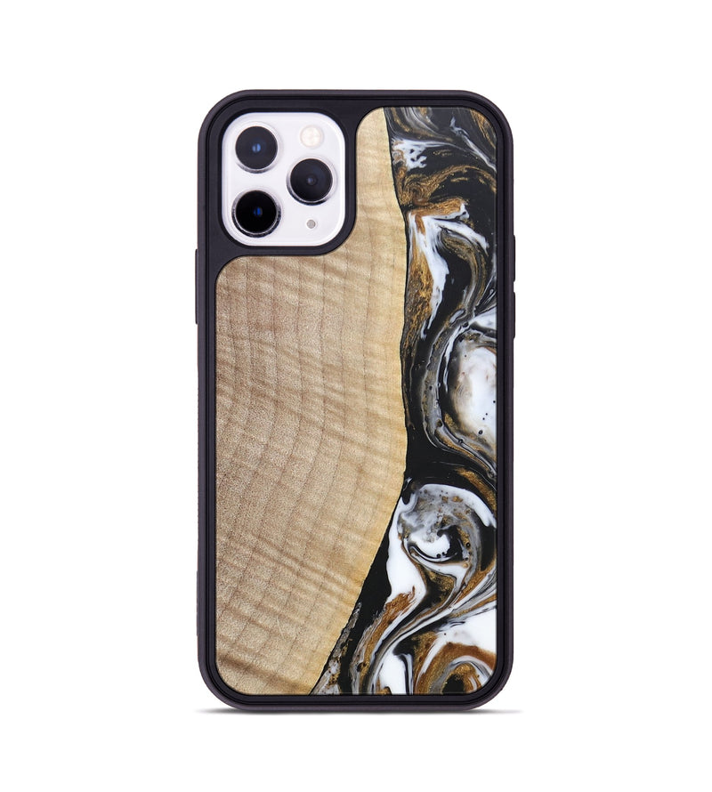 iPhone 11 Pro Wood+Resin Phone Case - Khadijah (Black & White, 689835)