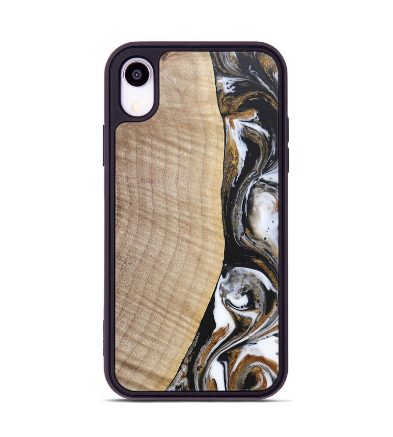 iPhone Xr Wood+Resin Phone Case - Khadijah (Black & White, 689835)