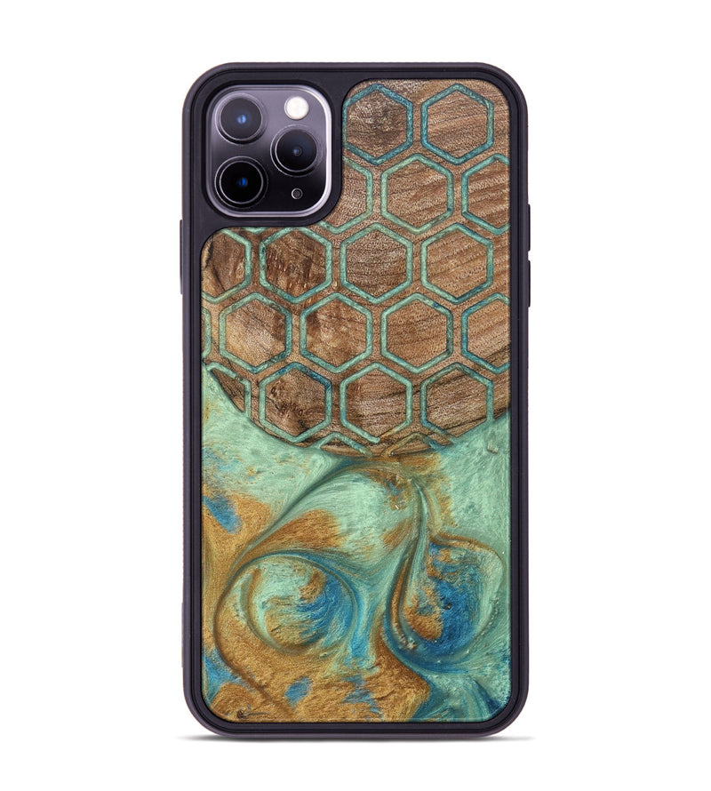 iPhone 11 Pro Max Wood+Resin Phone Case - Rocky (Pattern, 689849)
