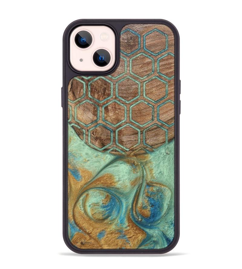 iPhone 14 Plus Wood+Resin Phone Case - Rocky (Pattern, 689849)