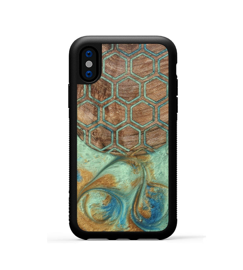 iPhone Xs Wood+Resin Phone Case - Rocky (Pattern, 689849)