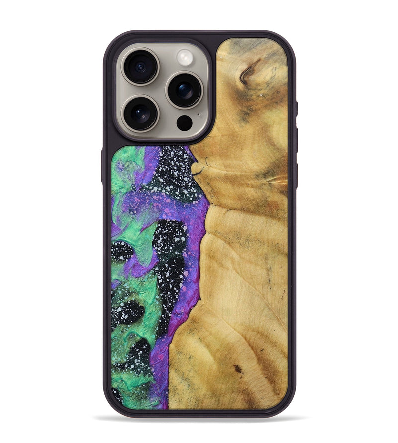 iPhone 15 Pro Max Wood+Resin Phone Case - Estrella (Cosmos, 689862)