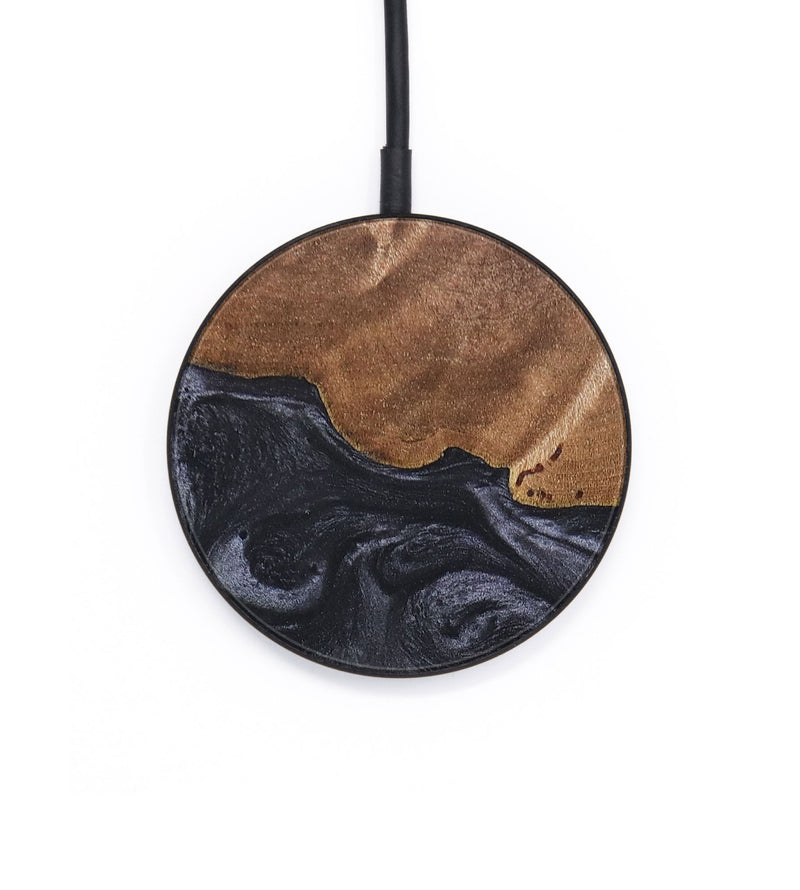 Circle Wood+Resin Wireless Charger - Rocky (Pure Black, 689886)