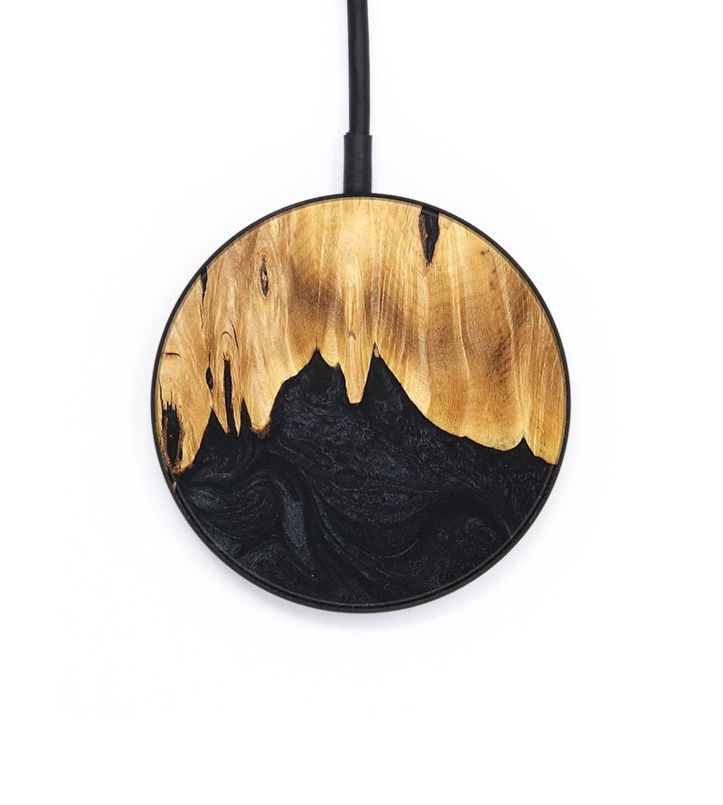 Circle Wood+Resin Wireless Charger - Constance (Pure Black, 689905)