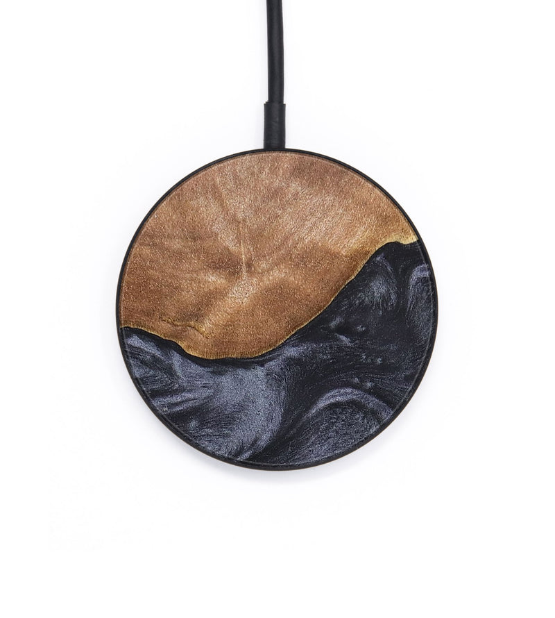 Circle Wood+Resin Wireless Charger - Laurie (Pure Black, 689912)