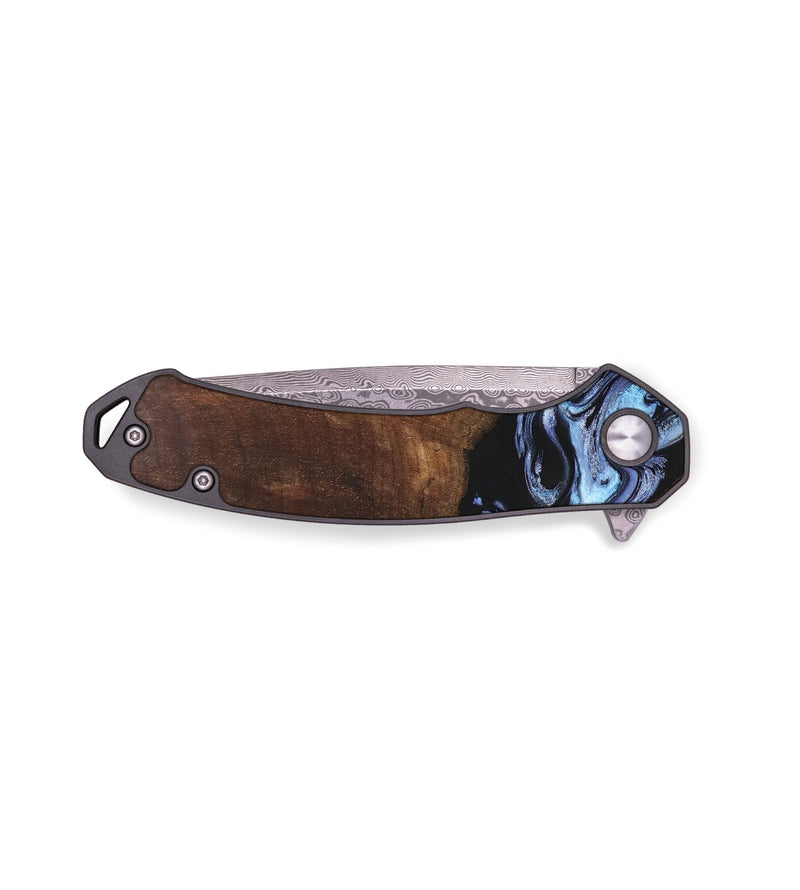 EDC Wood+Resin Pocket Knife - Alaya (Blue, 689921)