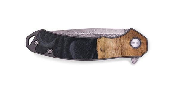 EDC Wood+Resin Pocket Knife - Garrett (Pure Black, 689923)
