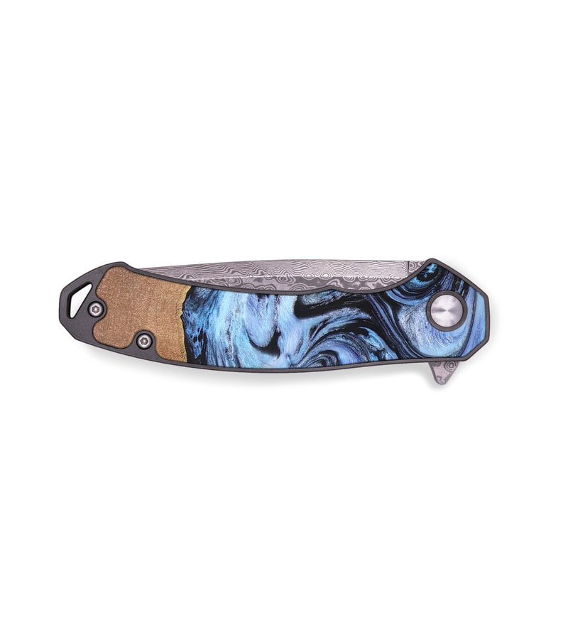 EDC Wood+Resin Pocket Knife - Lizzie (Blue, 689930)
