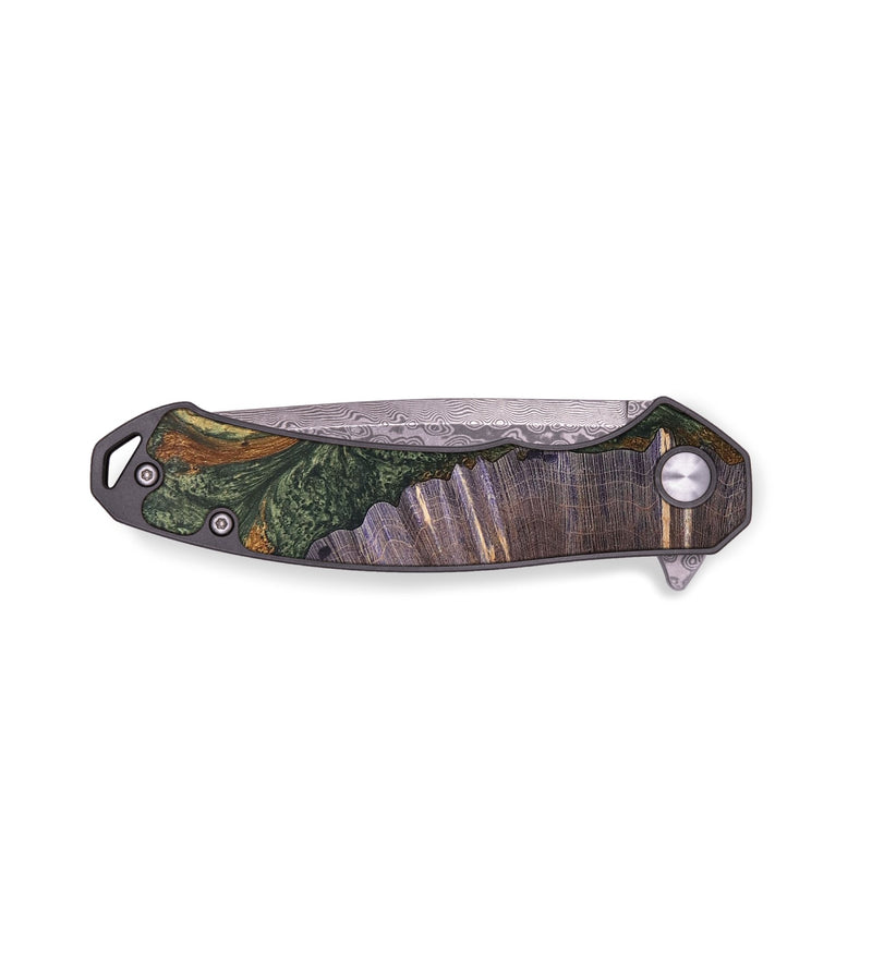 EDC Wood+Resin Pocket Knife - Annalise (Green, 689937)