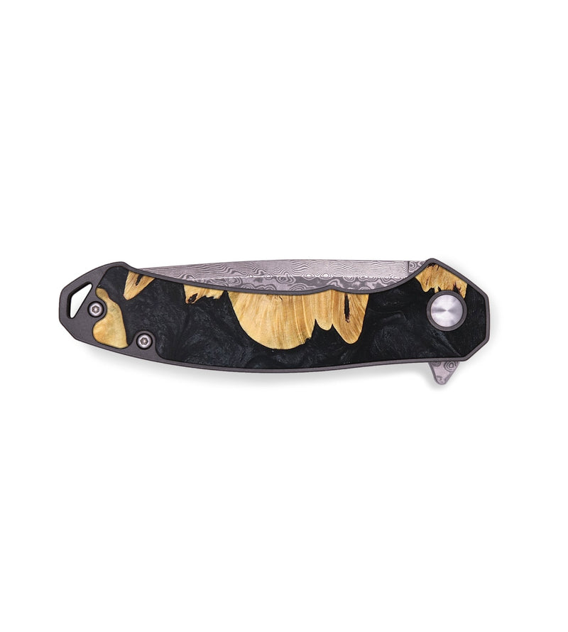 EDC Wood+Resin Pocket Knife - Jesse (Pure Black, 689938)