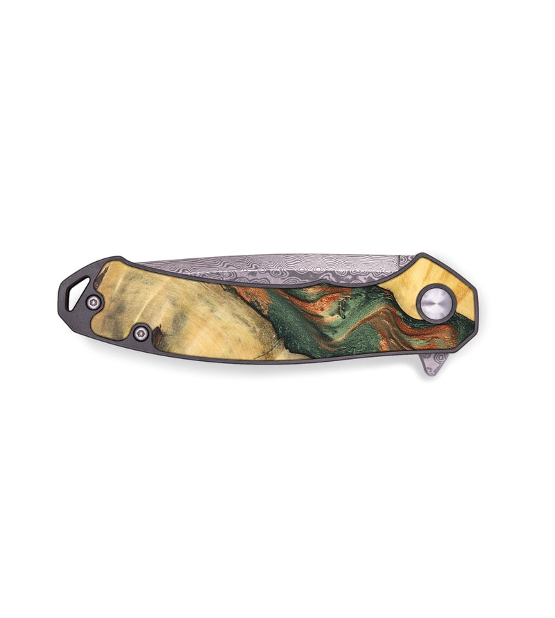 EDC Wood+Resin Pocket Knife - Emmett (Green, 689944)