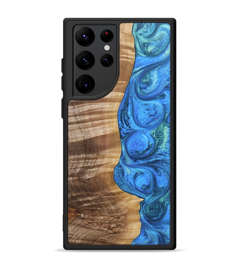 Galaxy S22 Ultra Wood+Resin Phone Case - Taylor (Blue, 690149)
