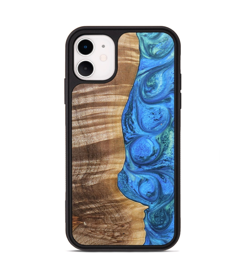 iPhone 11 Wood+Resin Phone Case - Taylor (Blue, 690149)
