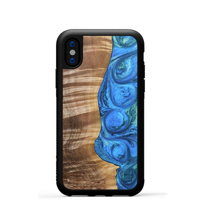 iPhone Xs Wood+Resin Phone Case - Taylor (Blue, 690149)
