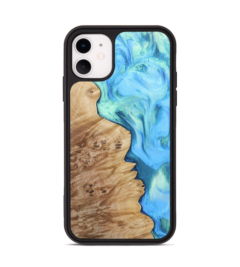 iPhone 11 Wood+Resin Phone Case - Brynn (Blue, 690150)