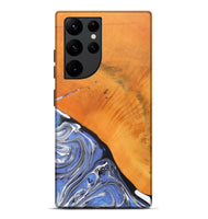 Galaxy S22 Ultra Wood+Resin Live Edge Phone Case - Charlotte (Blue, 690195)