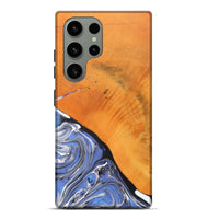 Galaxy S23 Ultra Wood+Resin Live Edge Phone Case - Charlotte (Blue, 690195)