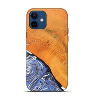iPhone 12 Wood+Resin Live Edge Phone Case - Charlotte (Blue, 690195)