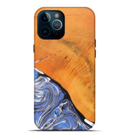 iPhone 12 Pro Max Wood+Resin Live Edge Phone Case - Charlotte (Blue, 690195)