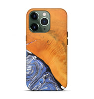 iPhone 13 Pro Wood+Resin Live Edge Phone Case - Charlotte (Blue, 690195)