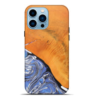 iPhone 14 Pro Max Wood+Resin Live Edge Phone Case - Charlotte (Blue, 690195)