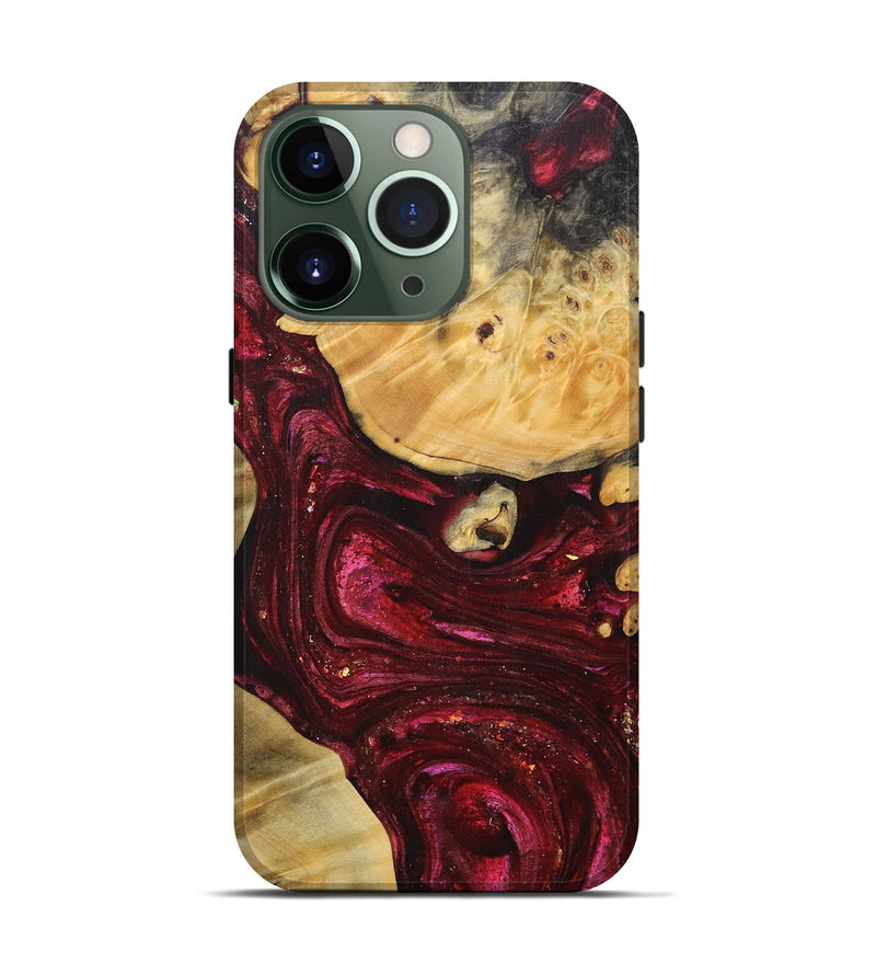 iPhone 13 Pro Wood+Resin Live Edge Phone Case - Carl (Red, 690198)