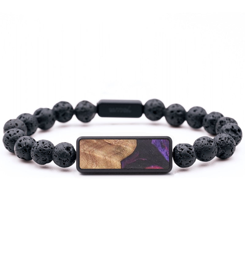 Lava Bead Wood+Resin Bracelet - Luann (Purple, 690252)