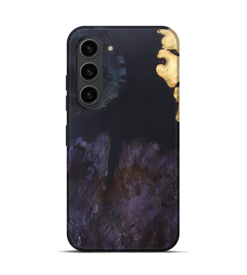 Galaxy S23 Wood+Resin Live Edge Phone Case - Brent (Pure Black, 690295)