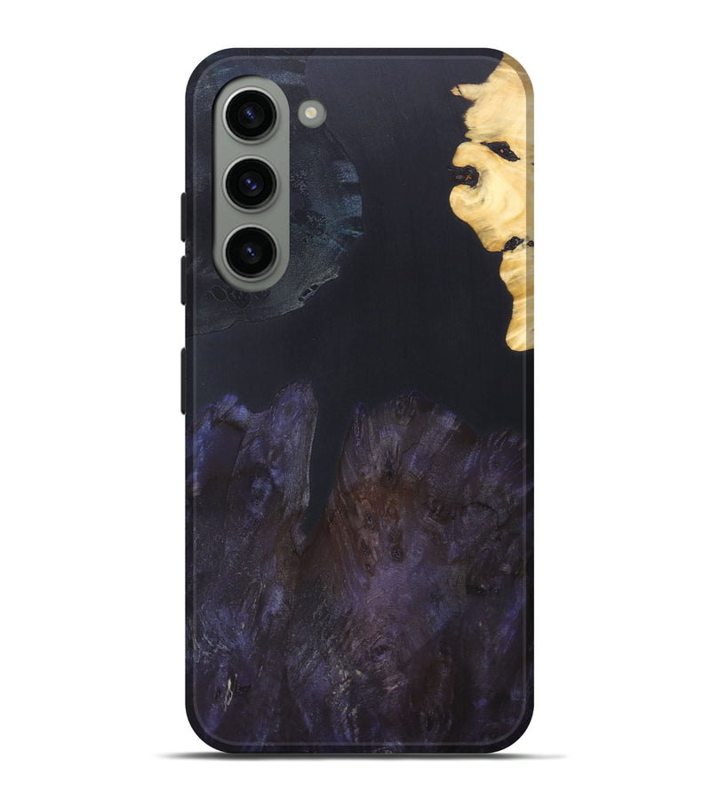 Galaxy S23 Plus Wood+Resin Live Edge Phone Case - Brent (Pure Black, 690295)