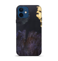 iPhone 12 Wood+Resin Live Edge Phone Case - Brent (Pure Black, 690295)