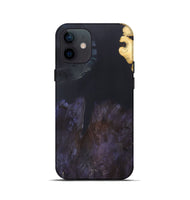 iPhone 12 mini Wood+Resin Live Edge Phone Case - Brent (Pure Black, 690295)