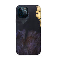iPhone 12 Pro Wood+Resin Live Edge Phone Case - Brent (Pure Black, 690295)