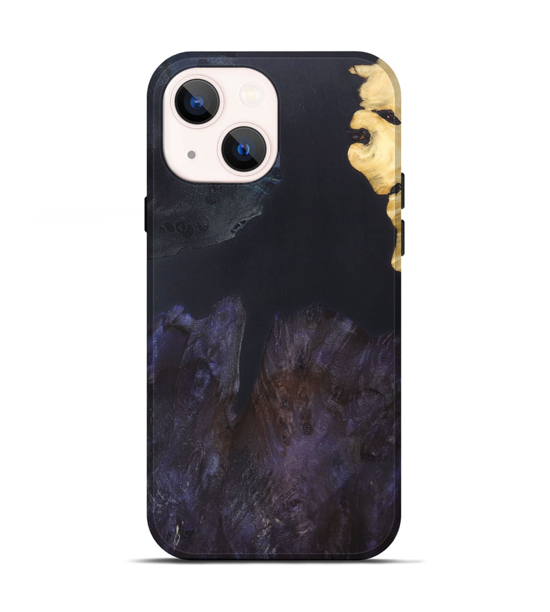 iPhone 13 Wood+Resin Live Edge Phone Case - Brent (Pure Black, 690295)