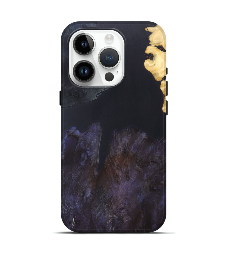 iPhone 15 Pro Wood+Resin Live Edge Phone Case - Brent (Pure Black, 690295)