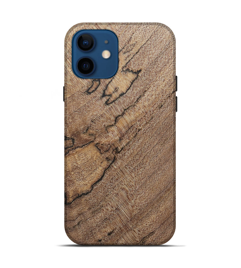 iPhone 12 Wood+Resin Live Edge Phone Case - Ebony (Wood Burl, 690327)