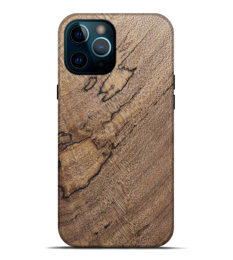 iPhone 12 Pro Max Wood+Resin Live Edge Phone Case - Ebony (Wood Burl, 690327)