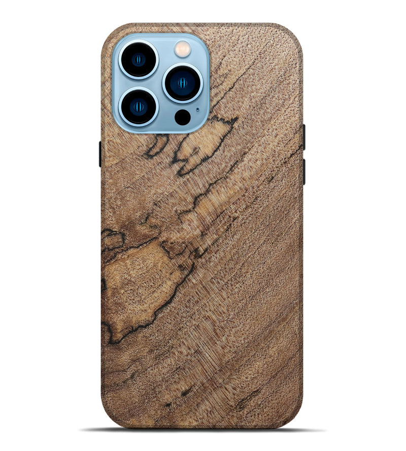 iPhone 14 Pro Max Wood+Resin Live Edge Phone Case - Ebony (Wood Burl, 690327)