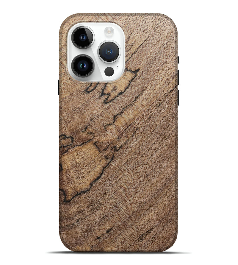iPhone 15 Pro Max Wood+Resin Live Edge Phone Case - Ebony (Wood Burl, 690327)