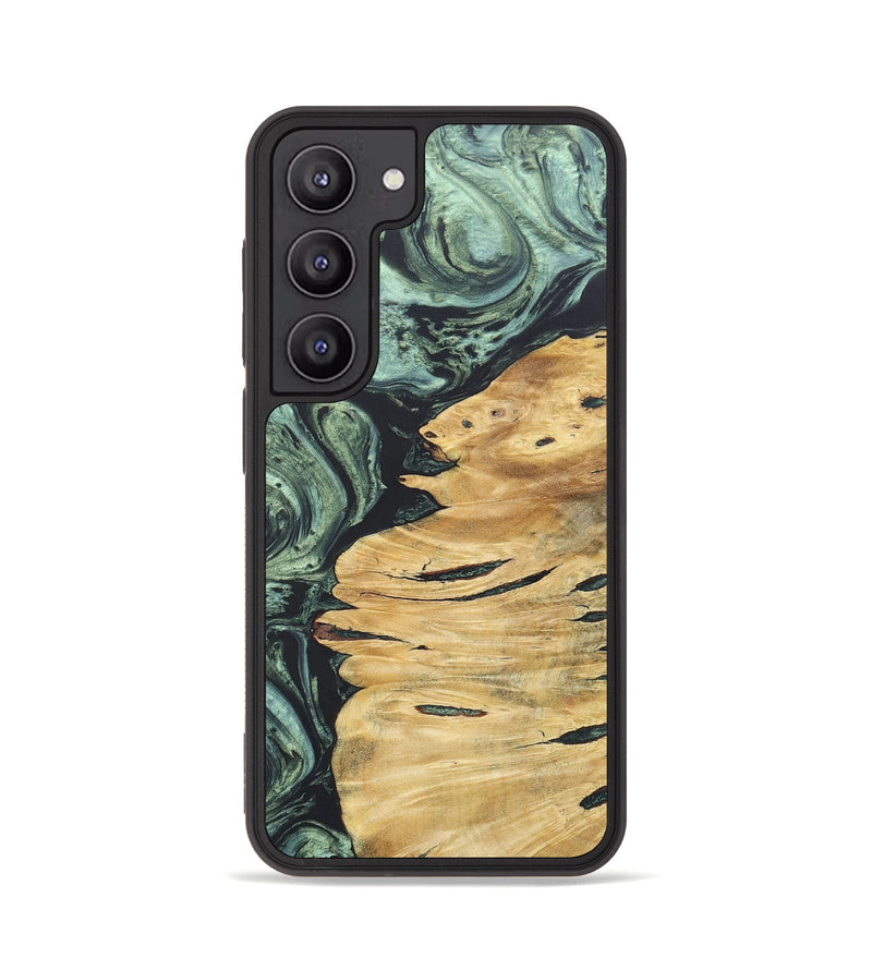 Galaxy S23 Wood+Resin Phone Case - Kiley (Green, 690391)