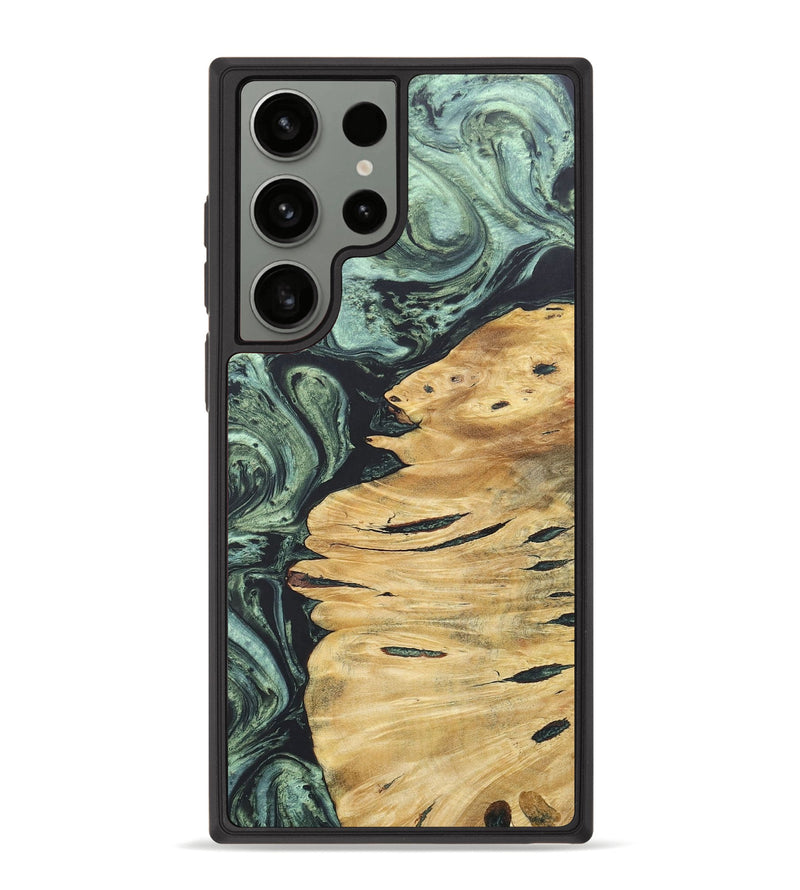 Galaxy S23 Ultra Wood+Resin Phone Case - Kiley (Green, 690391)