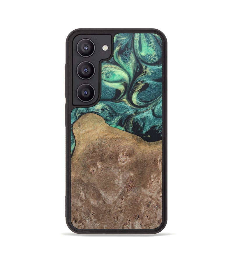 Galaxy S23 Wood+Resin Phone Case - Molly (Green, 690407)