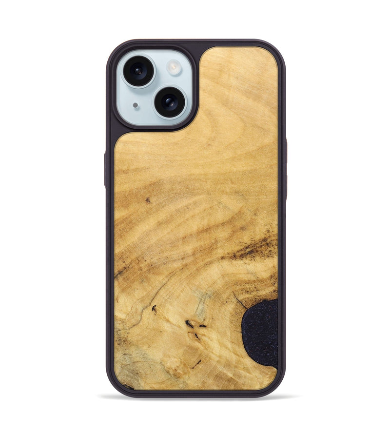 iPhone 15 Wood+Resin Phone Case - Kristopher (Wood Burl, 690416)