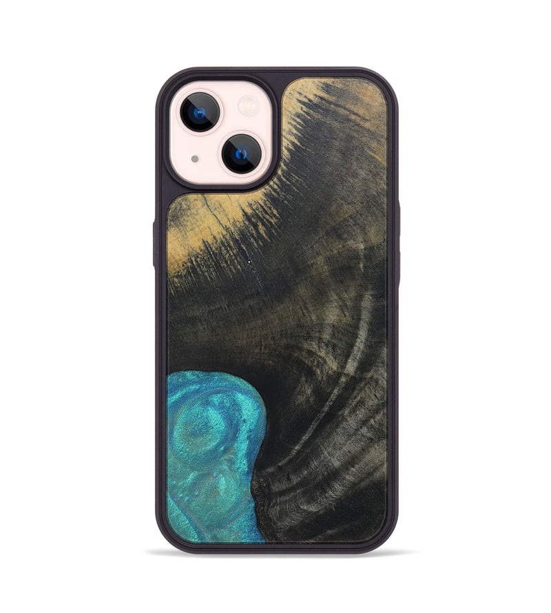 iPhone 14 Wood+Resin Phone Case - Sonia (Wood Burl, 690429)