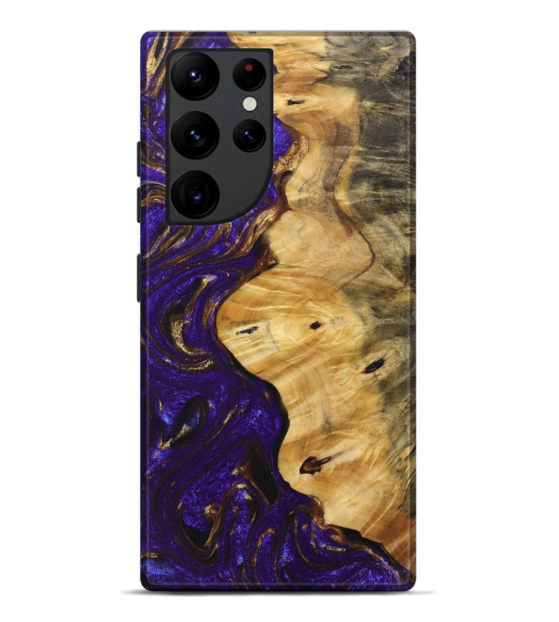 Galaxy S22 Ultra Wood+Resin Live Edge Phone Case - Hendrix (Purple, 690505)