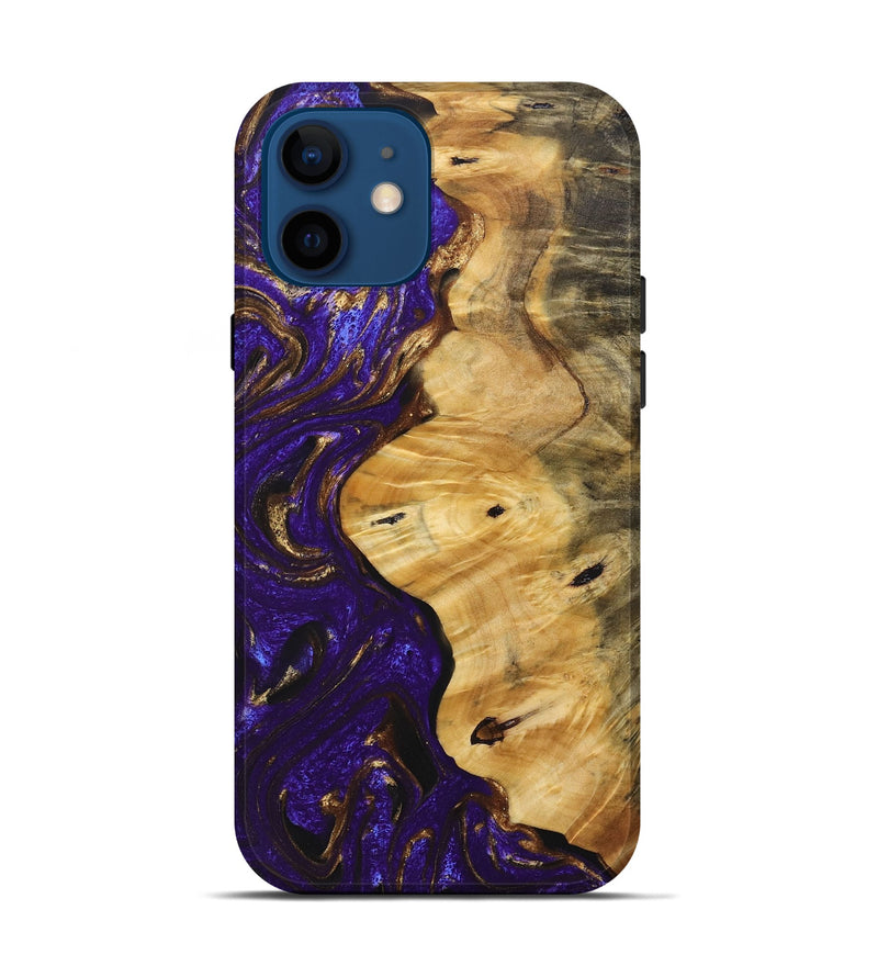 iPhone 12 Wood+Resin Live Edge Phone Case - Hendrix (Purple, 690505)