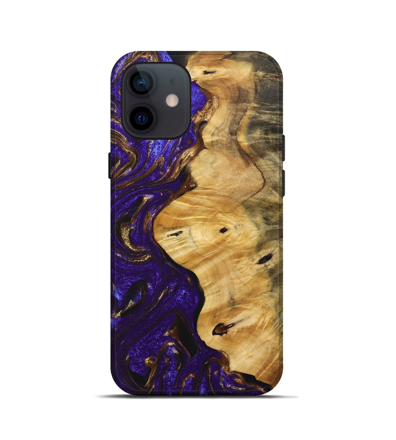 iPhone 12 mini Wood+Resin Live Edge Phone Case - Hendrix (Purple, 690505)