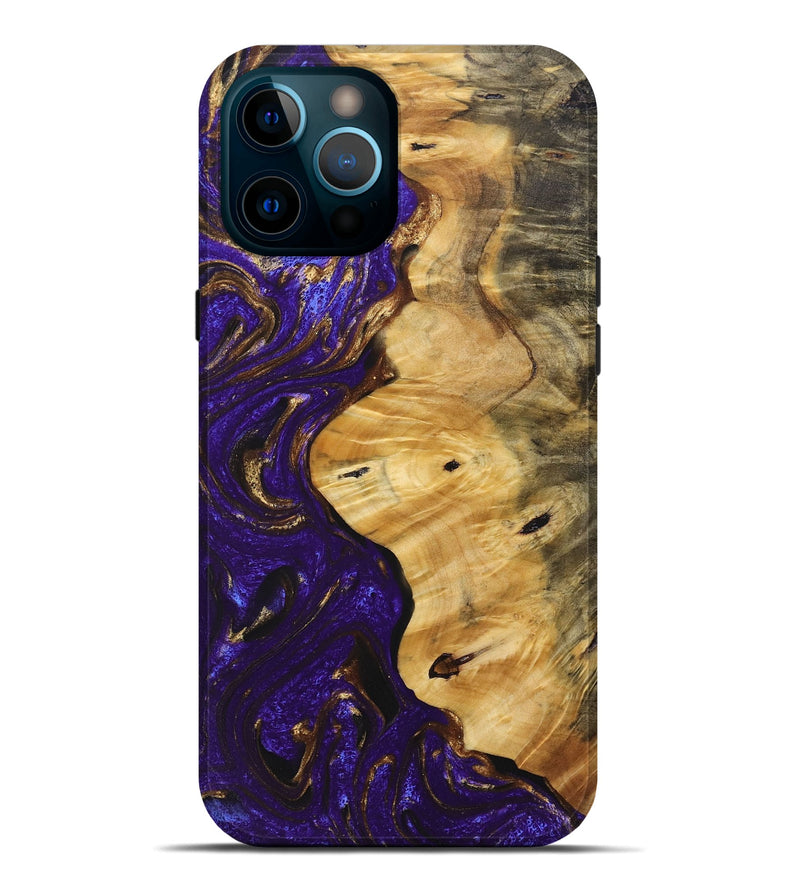 iPhone 12 Pro Max Wood+Resin Live Edge Phone Case - Hendrix (Purple, 690505)