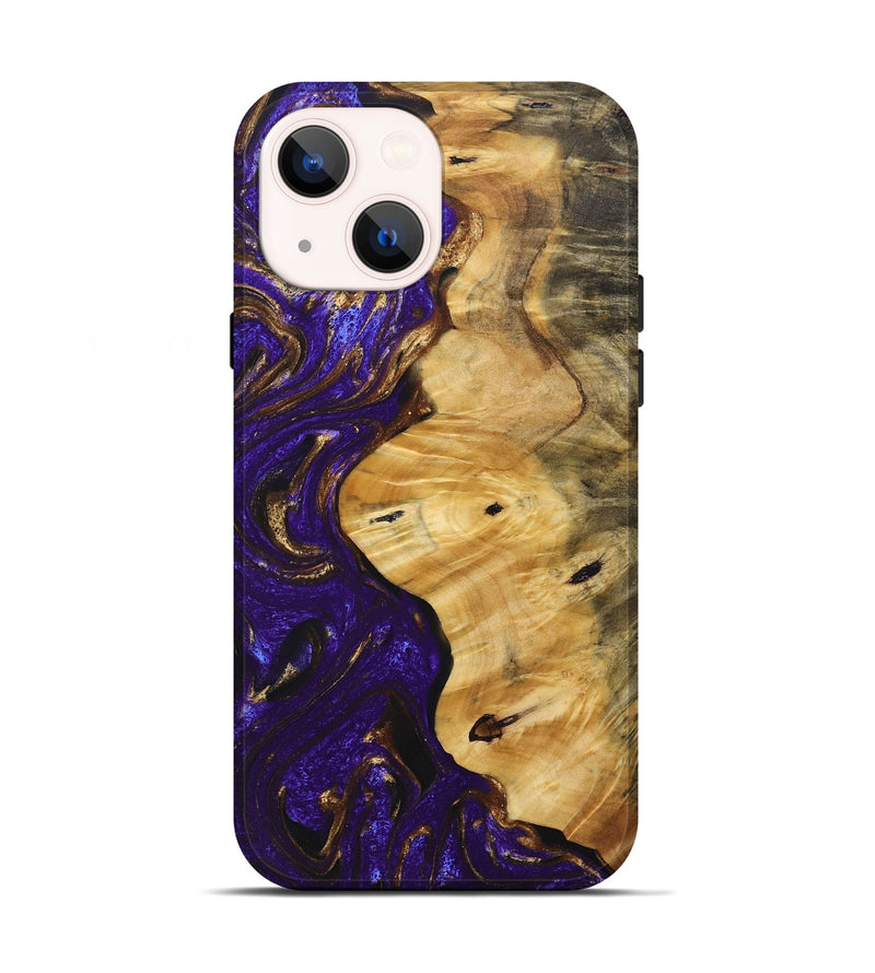 iPhone 13 Wood+Resin Live Edge Phone Case - Hendrix (Purple, 690505)