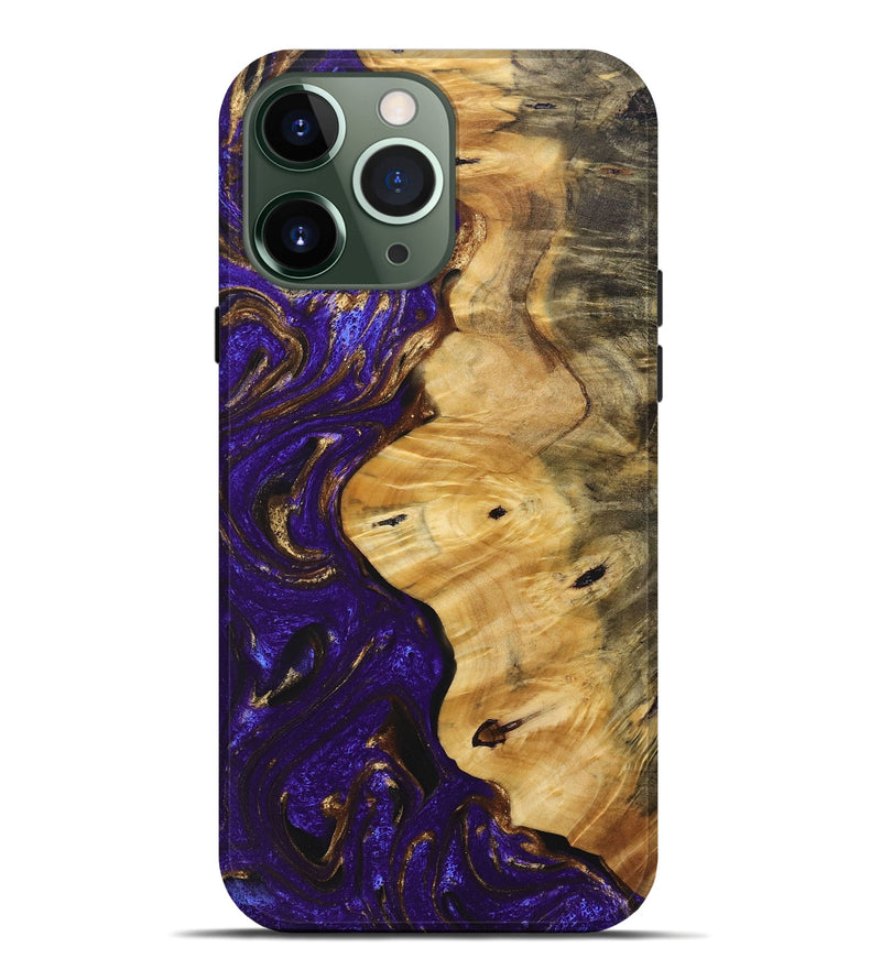 iPhone 13 Pro Max Wood+Resin Live Edge Phone Case - Hendrix (Purple, 690505)
